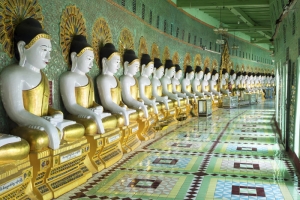 Buddha Statues at U Min Thonze Pagoda in Sagaing, Mandalay, Myan