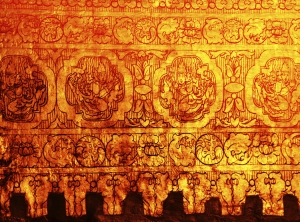 Gold wall of stupa in Myanmar